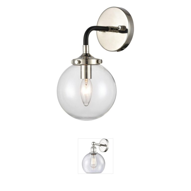 Atlas Lighting & Home Boudreaux Steel & Clear Glass Sconce