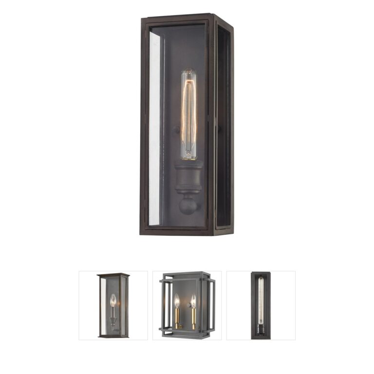 Atlas Lighting & Home Chasebrook Clay Iron Metal & Clear Glass Wall Sconce