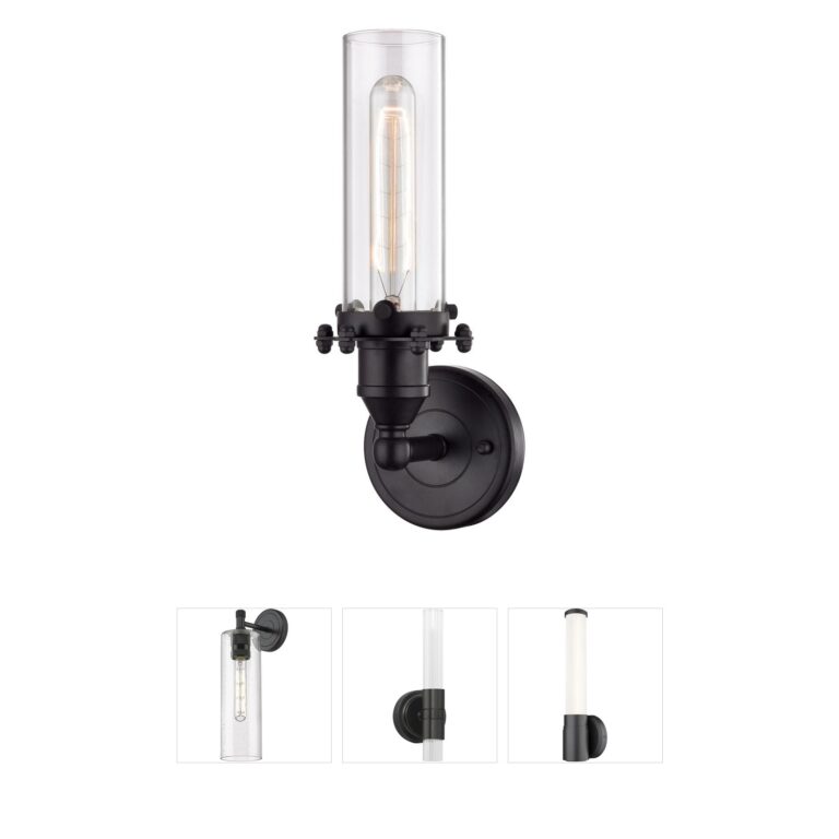 Atlas Lighting & Home Fulton Oil Rubbed Bronze Steel & Glass Wall Sconce
