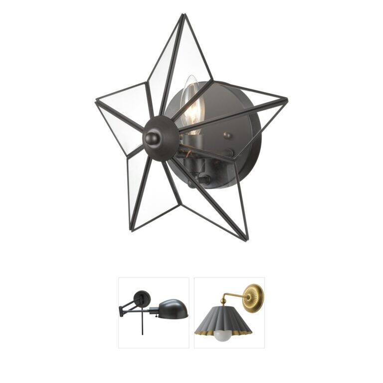 Atlas Lighting & Home Moravian Star Oil Rubbed Bronze and Clear Glass Wall Sconce