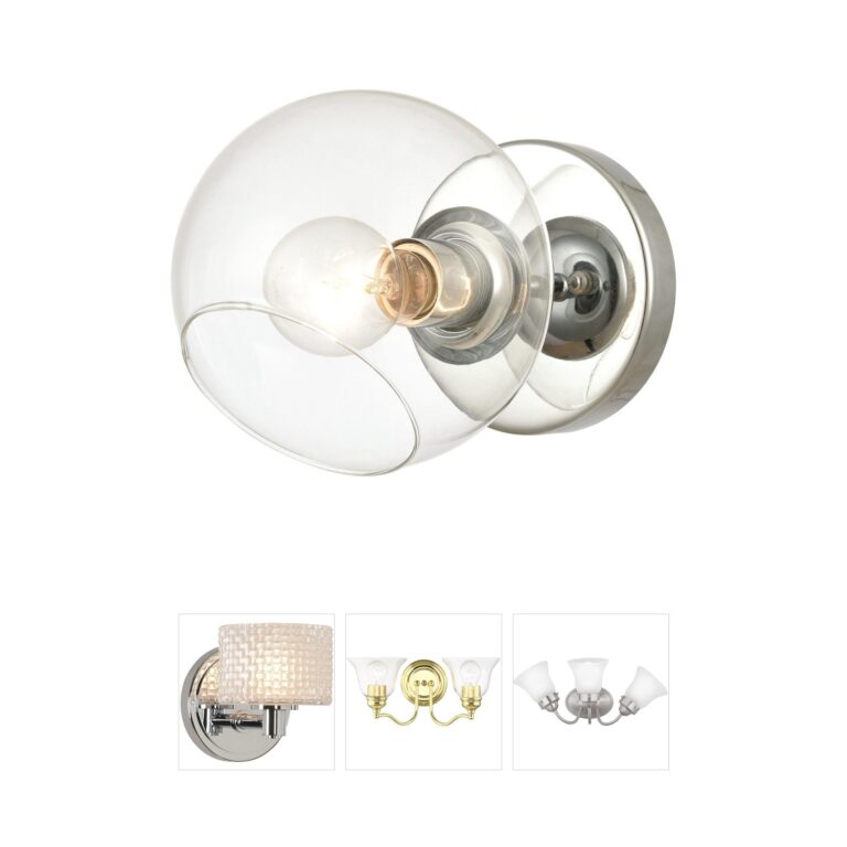 Atlas Lighting & Home Claro 1-Light Polished Chrome and Clear Glass Sconce
