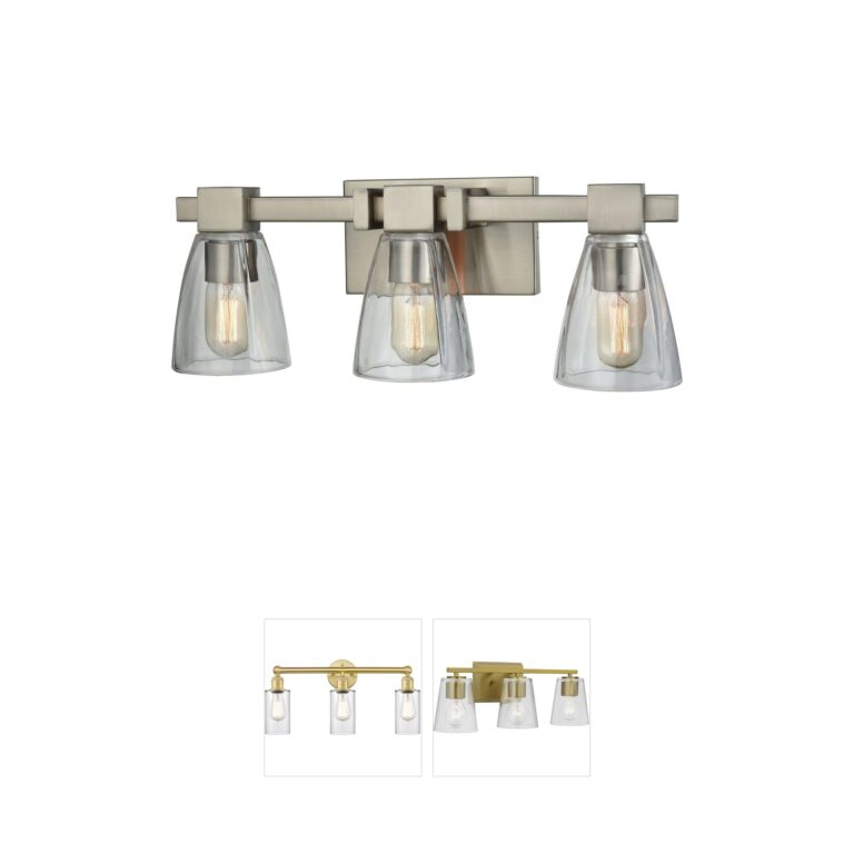 Atlas Lighting & Home Ensley Clear Glass 3-Light Vanity Light