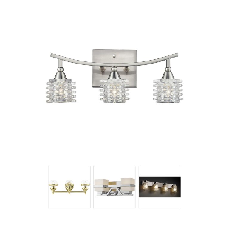 Atlas Lighting & Home Matrix Steel & Clear Glass 3-Light Vanity Light