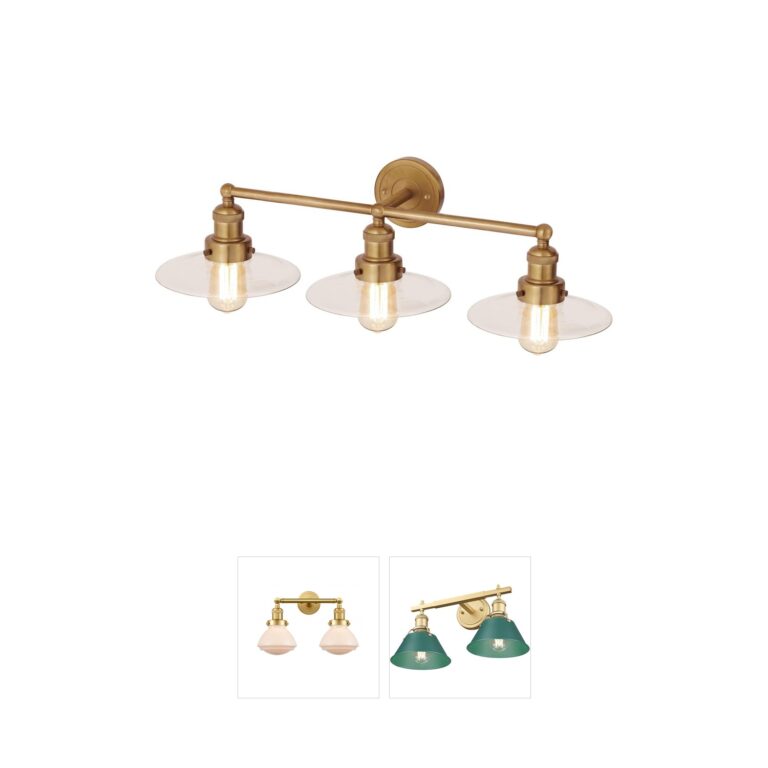 Atlas Lighting & Home English Pub 3-Light Satin Brass Vanity