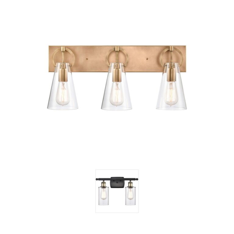 Atlas Lighting & Home Gabby 23-Inch 3-Light Natural Brass Vanity Light
