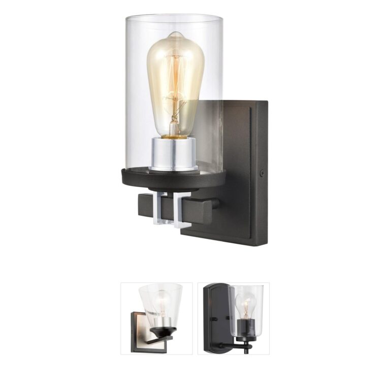 Atlas Lighting & Home Holdfast 9-Inch 1-Light Sconce in Charcoal and Polished Chrome
