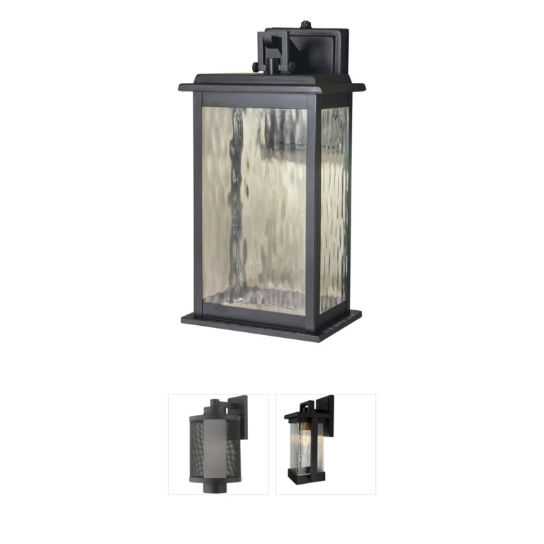 Atlas Lighting & Home Weymouth Gunmetal Water Glass LED Outdoor Sconce
