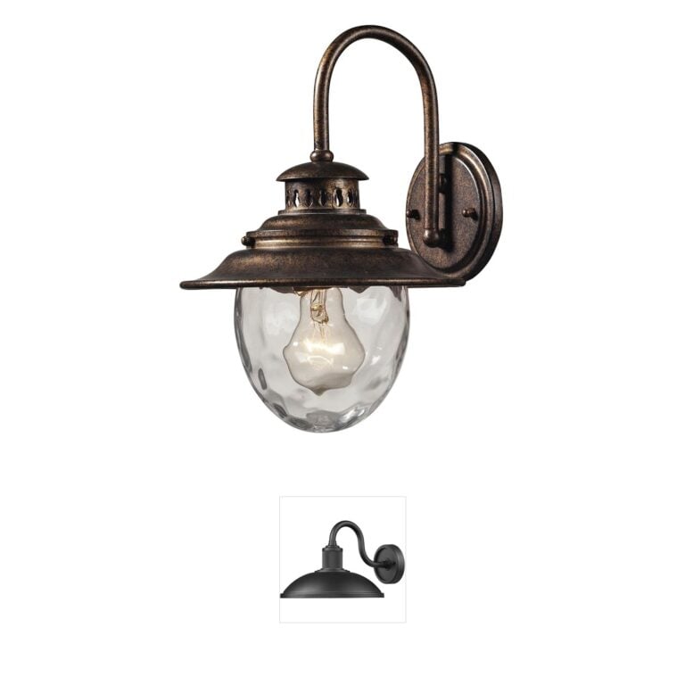 Atlas Lighting & Home Searsport Aluminum Outdoor Wall Sconce with Water Glass in Regal Bronze