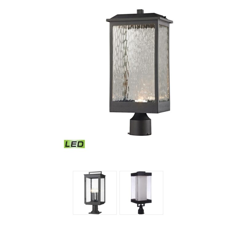 Atlas Lighting & Home Newcastle Textured Matte Black Outdoor LED Post Light