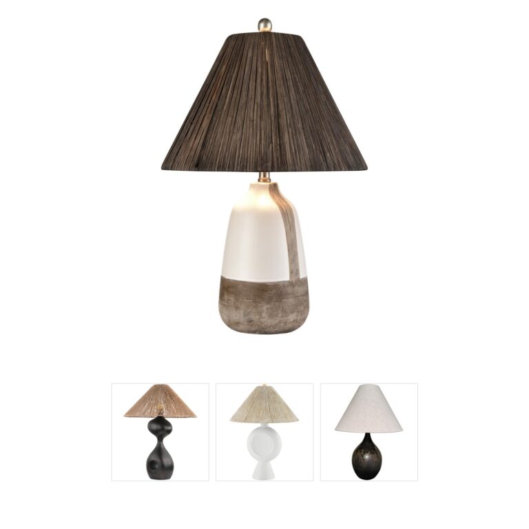 Atlas Lighting & Home Kirkover White Glazed Ceramic Table Lamp
