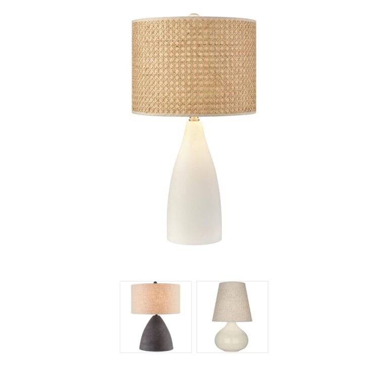 Atlas Lighting & Home Rockport 23-Inch Matte White Concrete Table Lamp