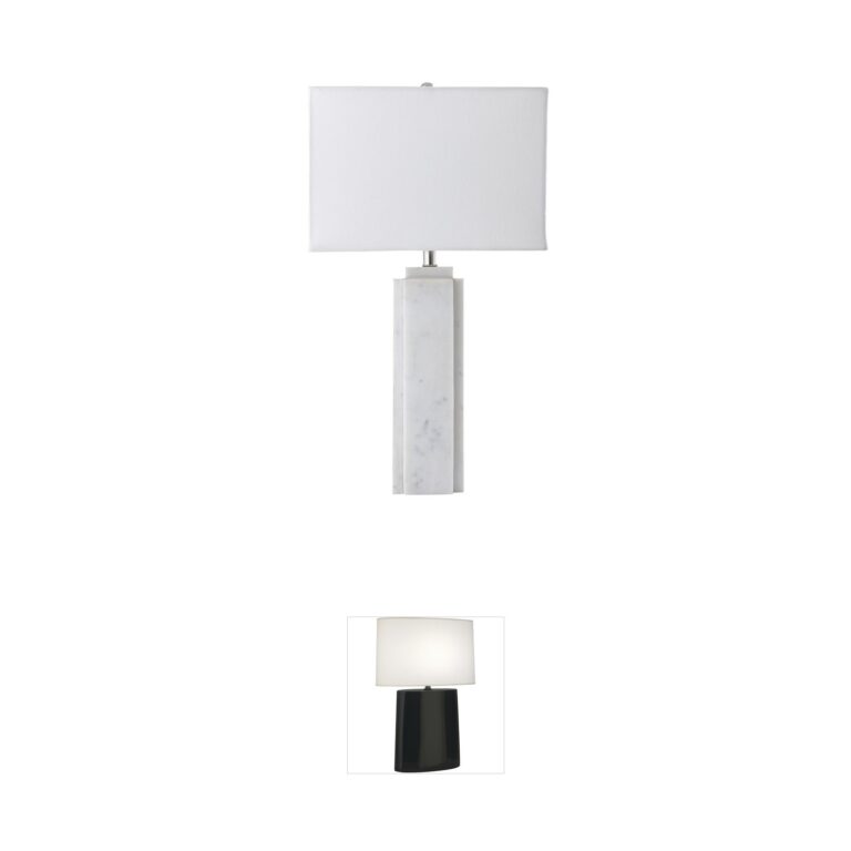 Atlas Lighting & Home Hale White Marble Table Lamp