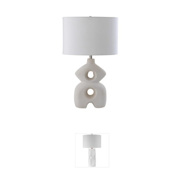 Atlas Lighting & Home Neptune Dry White Earthenware Table Lamp