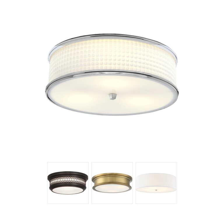 Atlas Lighting & Home Prism Polished Nickel Round Flush Mount