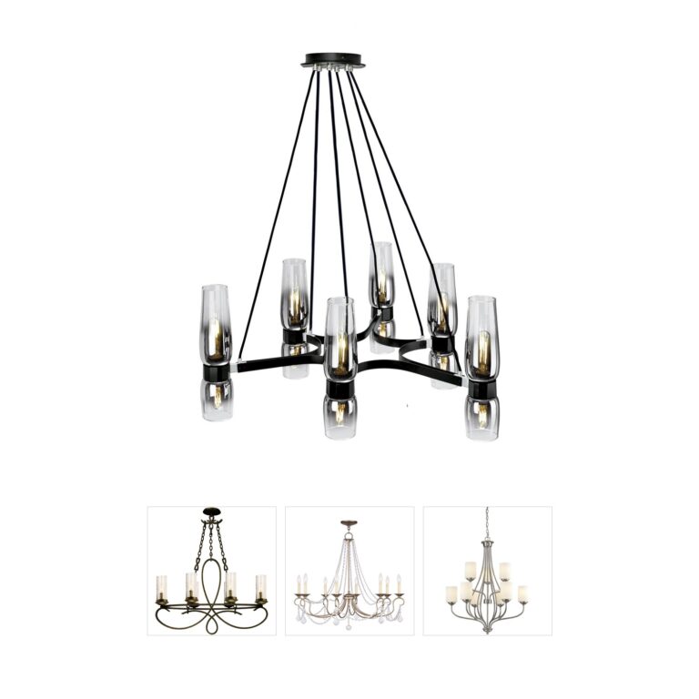Atlas Lighting & Home Flame 12-Light Matte Black Chandelier