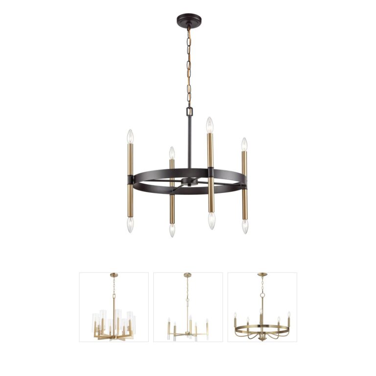 Atlas Lighting & Home Notre Dame 6-Light Oil Rubbed Bronze and Gold Chandelier