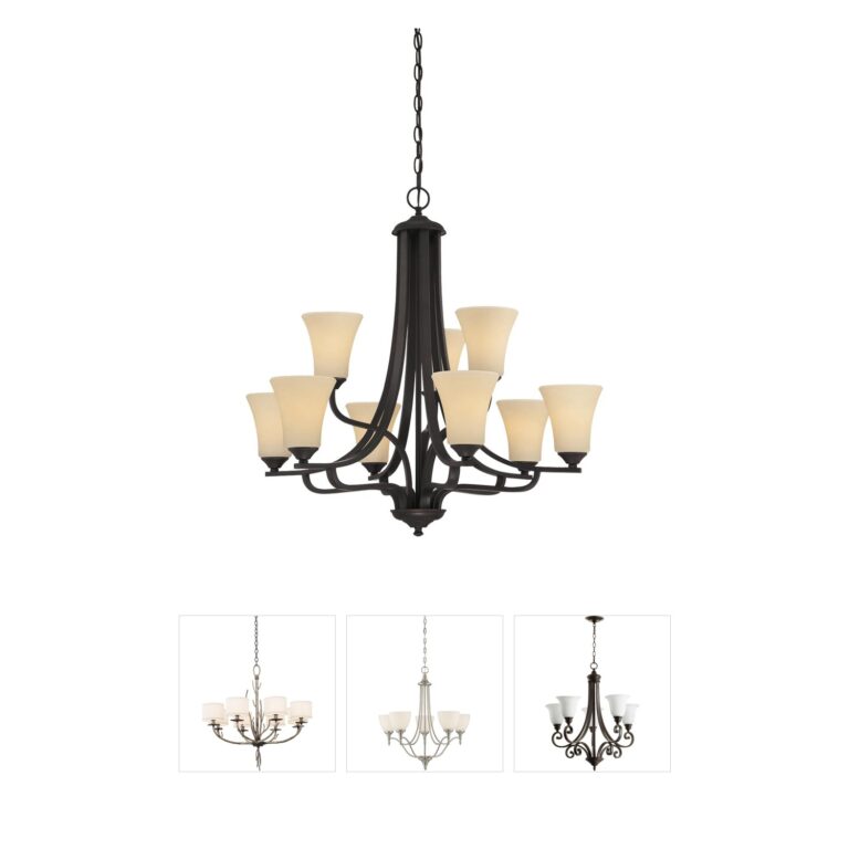Atlas Lighting & Home Treme 9-Light Espresso Chandelier with Champagne Glass