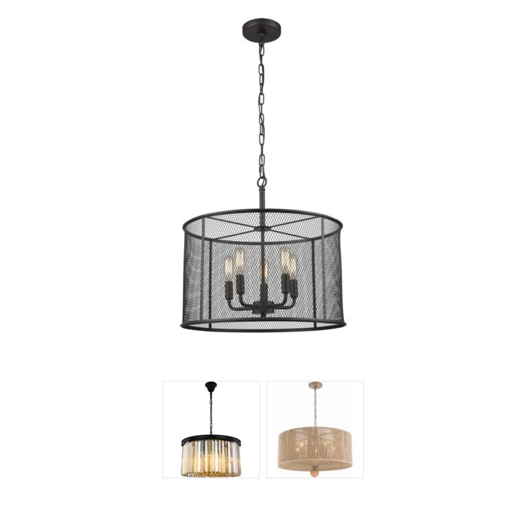 Atlas Lighting & Home Williamsport 5-Light Oil Rubbed Bronze Metal Mesh Chandelier