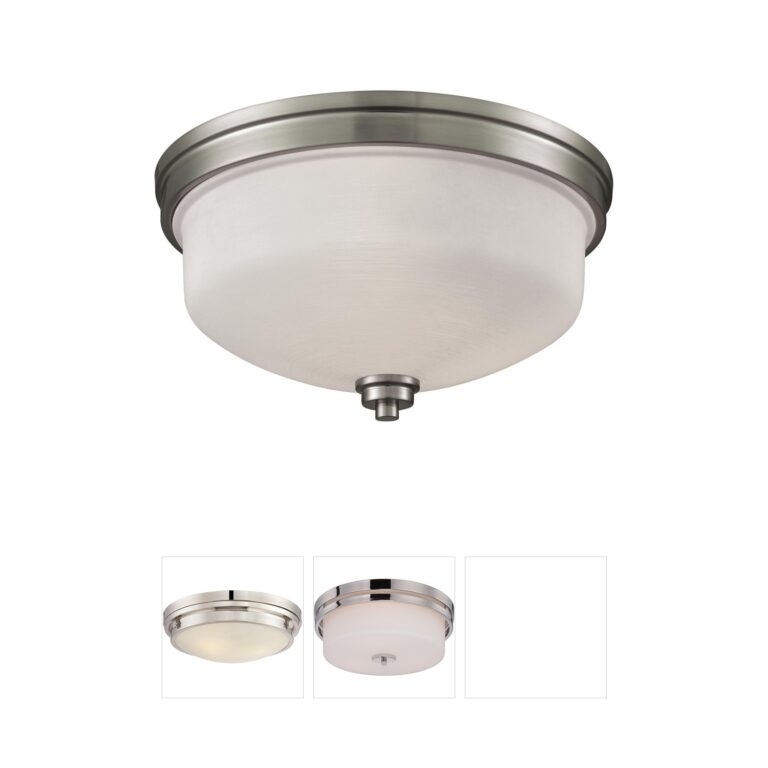 Atlas Lighting & Home Casual Mission Brushed Nickel & Opal Glass Flush Mount