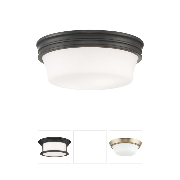 Atlas Lighting & Home Galen Oil Rubbed Bronze Steel & White Glass Flush Mount