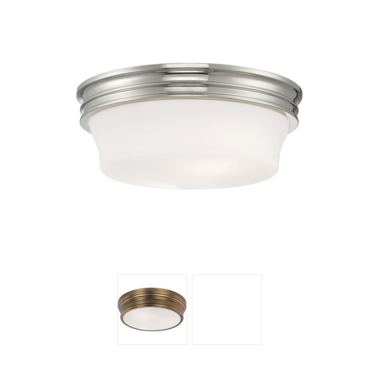 Atlas Lighting & Home Galen Polished Nickel & Glass Flush Mount