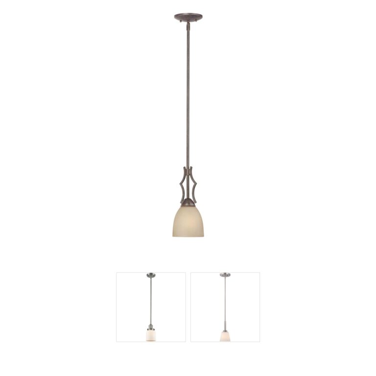 Atlas Lighting & Home Triton Amber Glass Mini Pendant in Sable Bronze