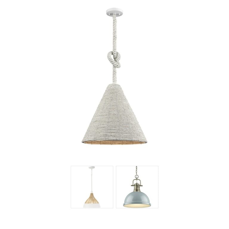 Atlas Lighting & Home Air Loom White Rope Pendant