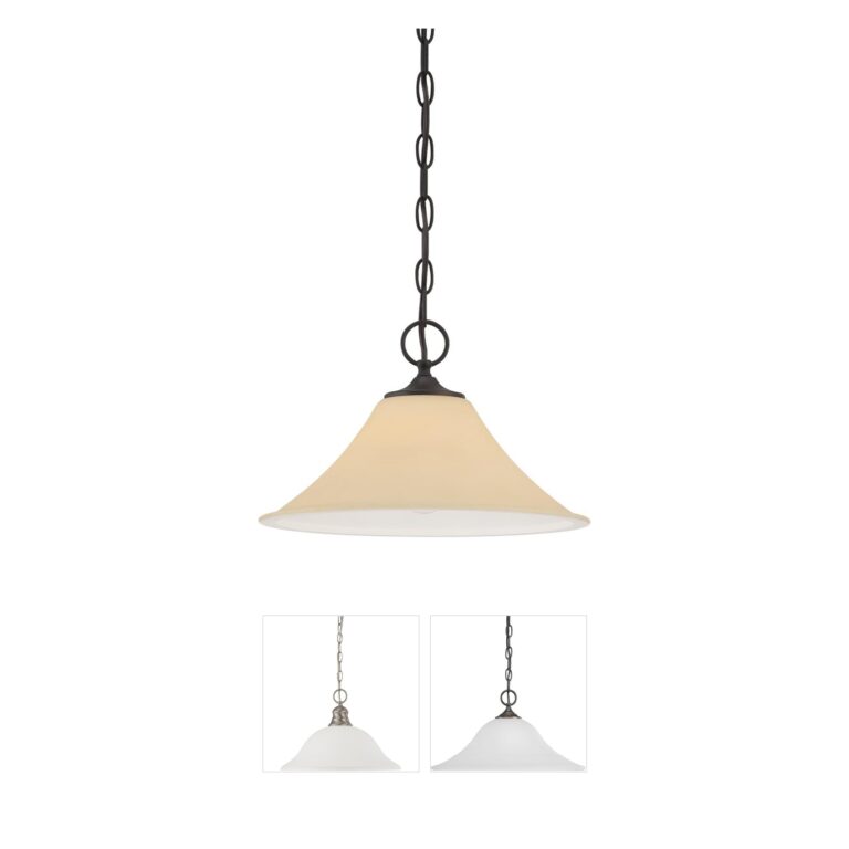 Atlas Lighting & Home Treme Espresso Metal & Amber Glass Pendant