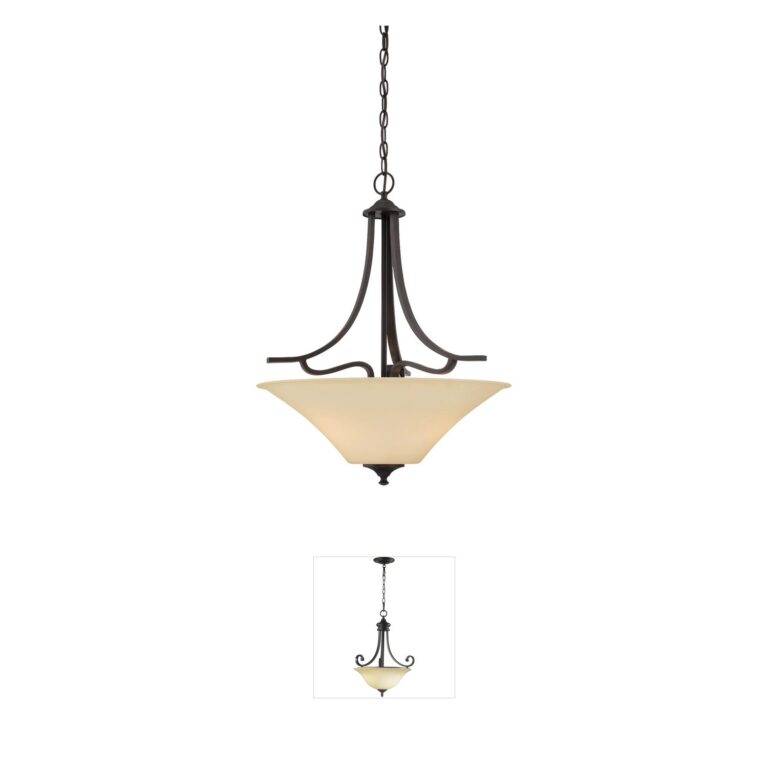 Atlas Lighting & Home Treme 3-Light Amber Glass Pendant in Espresso