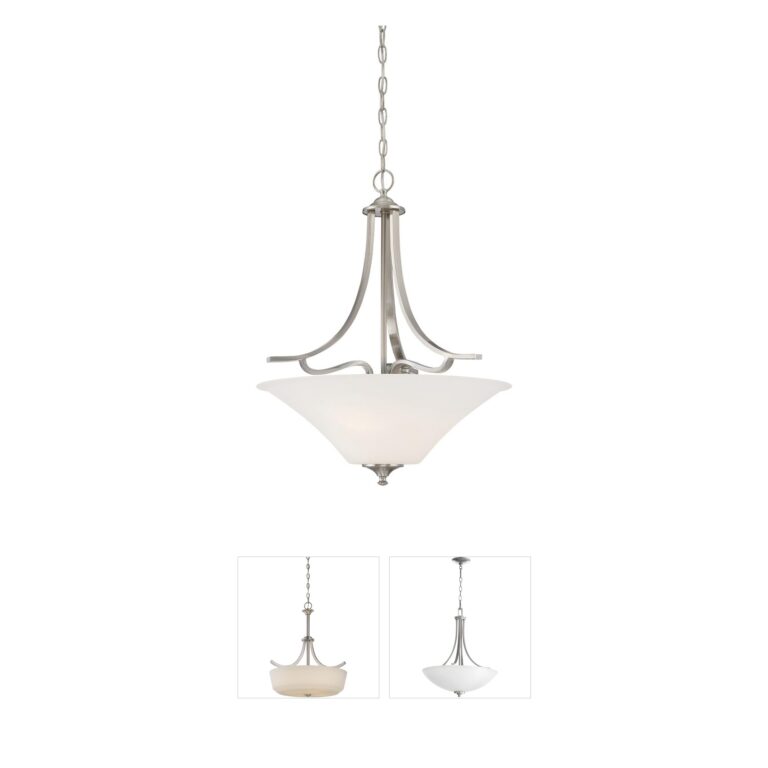 Atlas Lighting & Home Treme 3-Light Brushed Nickel Pendant with White Glass