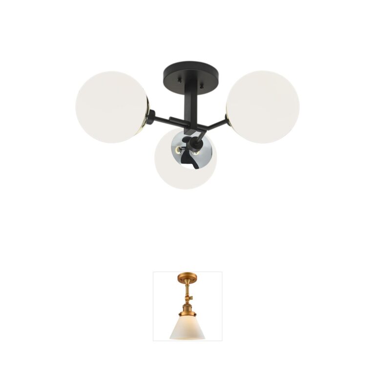 Atlas Lighting & Home Triple Play 24.5" 3-Light Polished Nickel Semi-Flush Mount