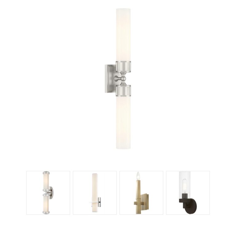 Atlas Lighting & Home Astor 2-Light Brushed Nickel Wall Sconce with Opal Glass
