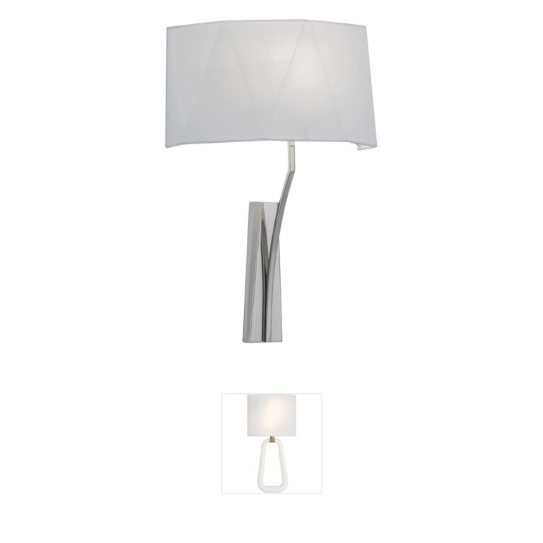 Atlas Lighting & Home Diamond Polished Nickel Wall Sconce with Fabric Shade