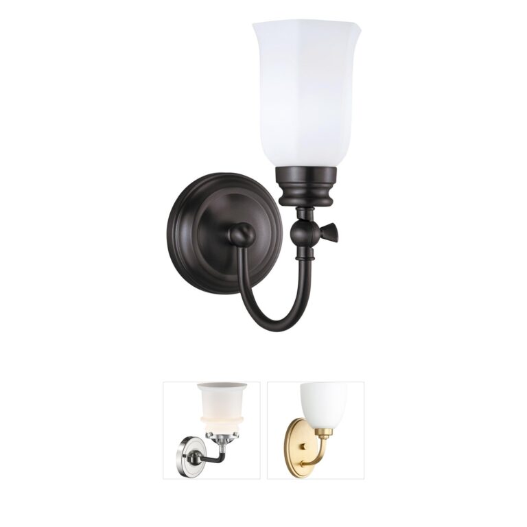 Atlas Lighting & Home Emily Oil Rubbed Bronze Wall Sconce with White Glass