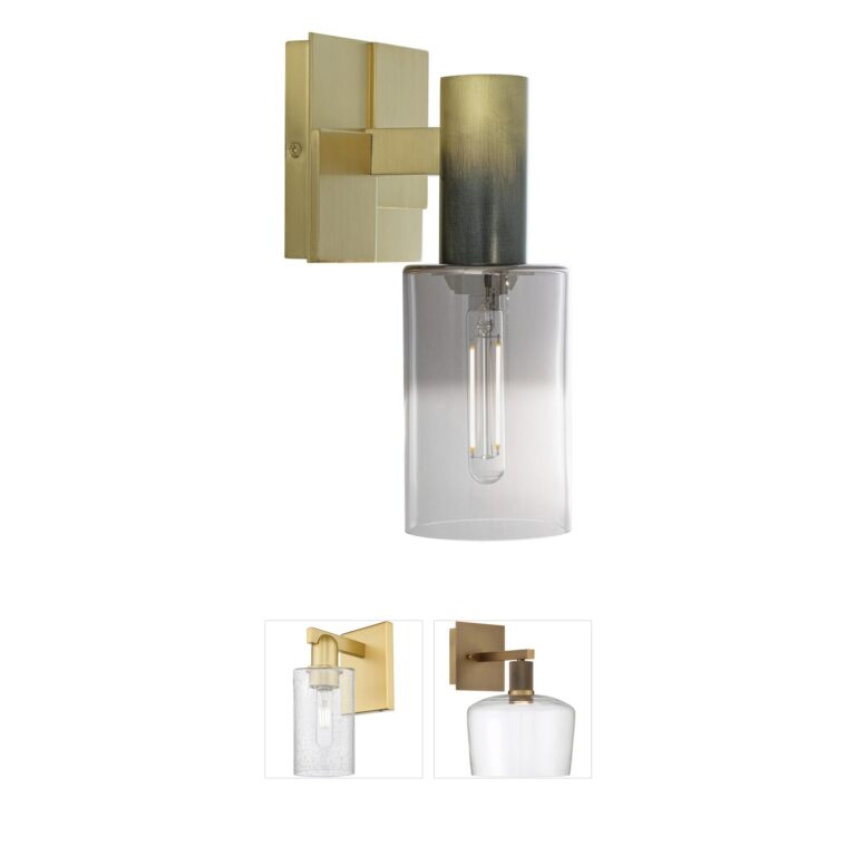 Atlas Lighting & Home Empire Black Ombre Glass Wall Sconce