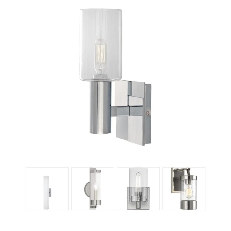Atlas Lighting & Home Empire Steel & Clear Glass Wall Sconce