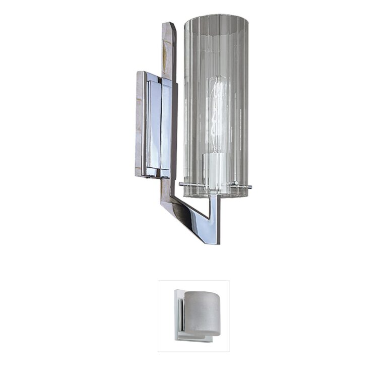 Atlas Lighting & Home Faceted Chrome Steel Wall Sconce