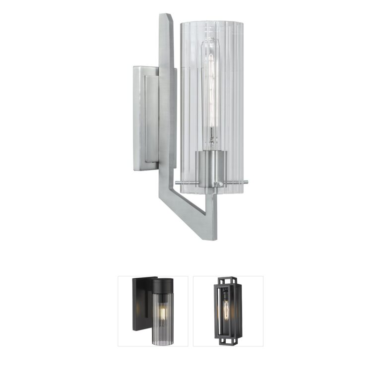 Atlas Lighting & Home Faceted Steel & Glass Wall Sconce
