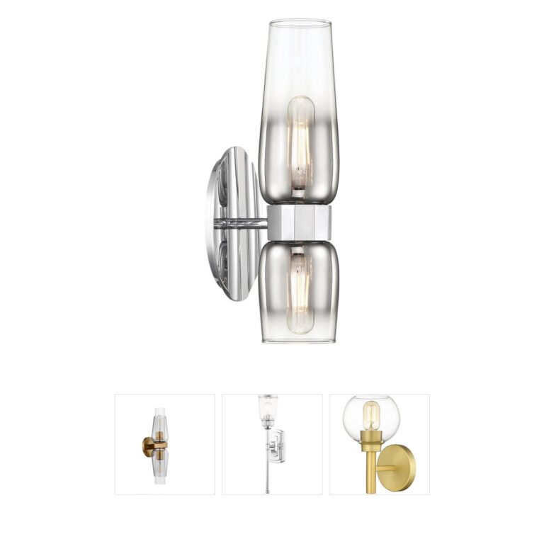 Atlas Lighting & Home Flame Collection Chrome Solid Brass 2-Light Sconce