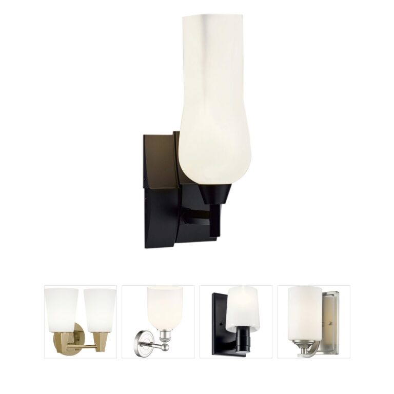 Atlas Lighting & Home Fleur Zinc Wall Sconce with White Glass