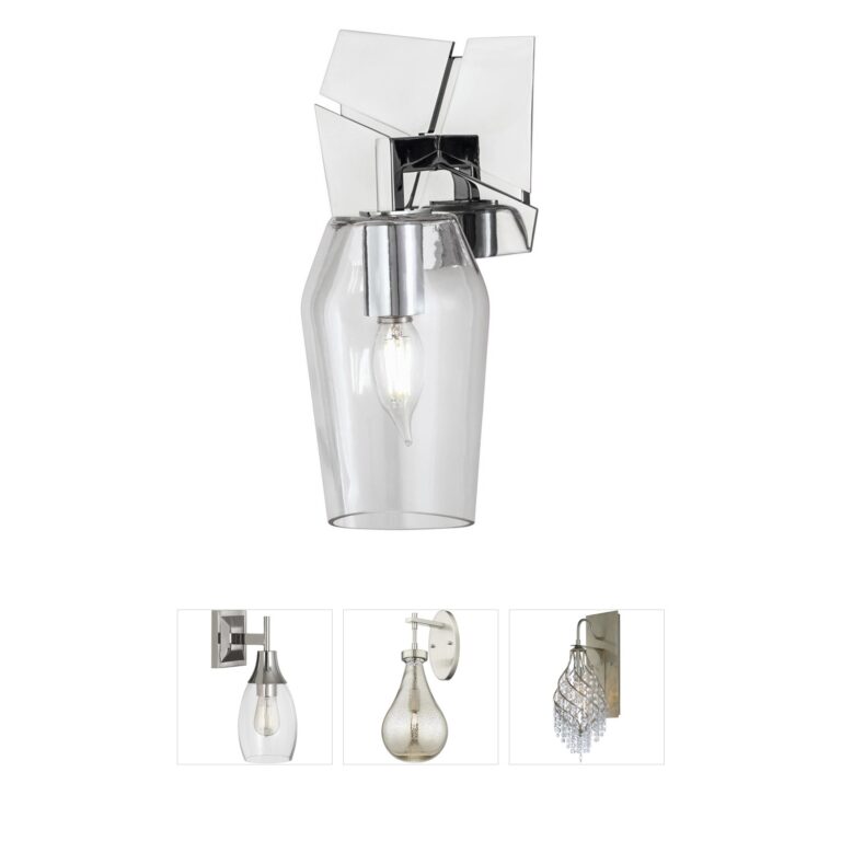 Atlas Lighting & Home Gaia 1-Light Chrome and Clear Glass Wall Sconce