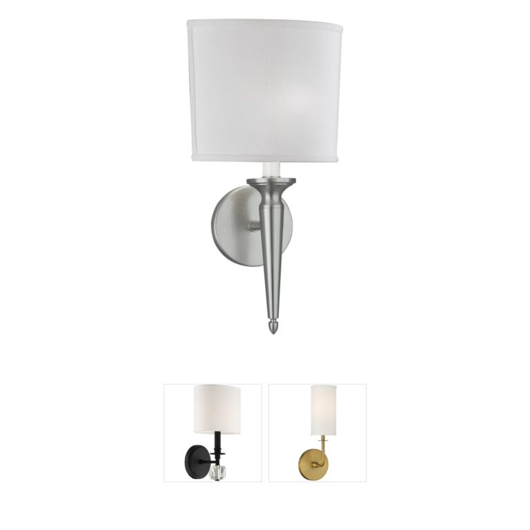 Atlas Lighting & Home Georgetown 14.5-Inch Brass Wall Sconce in Brushed Nickel