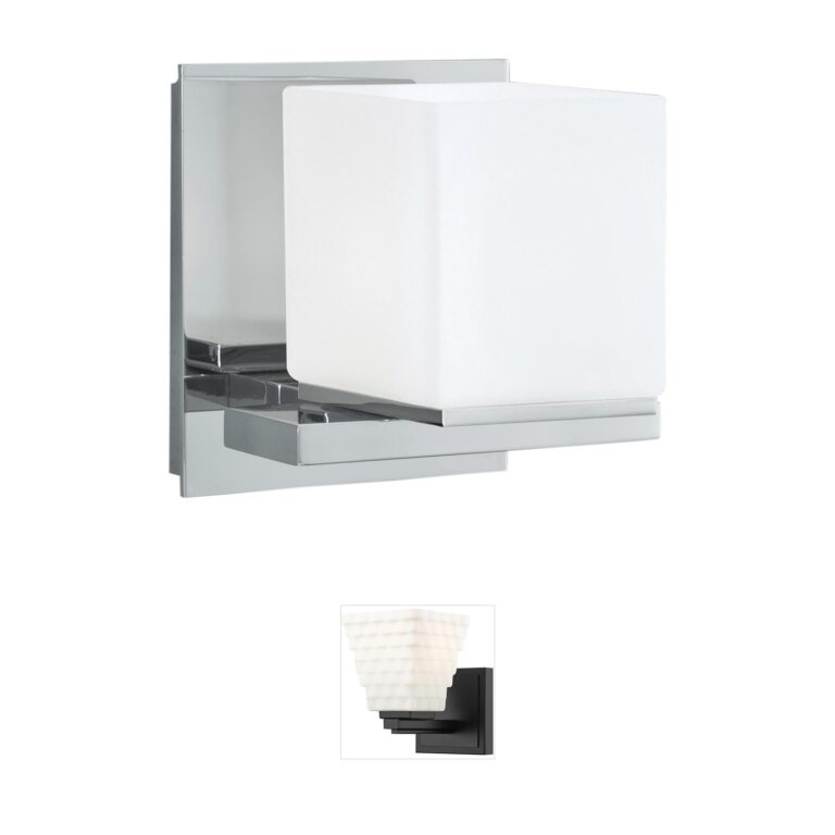 Atlas Lighting & Home Icereto Chrome and White Glass Wall Sconce