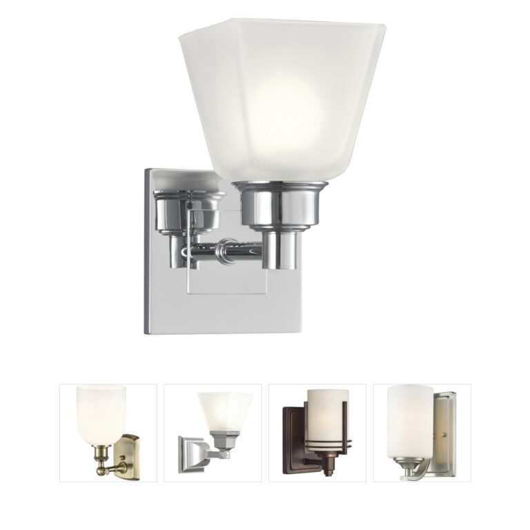 Atlas Lighting & Home Matthew 1-Light Chrome Bell Wall Sconce with Glass Diffuser