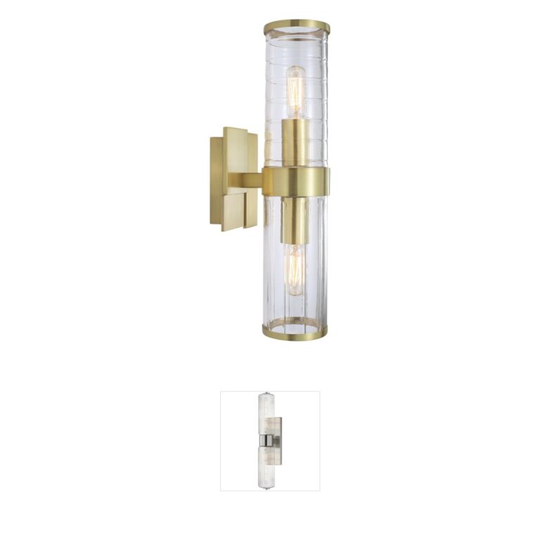 Atlas Lighting & Home Stripe Satin Brass 2-Light Wall Sconce