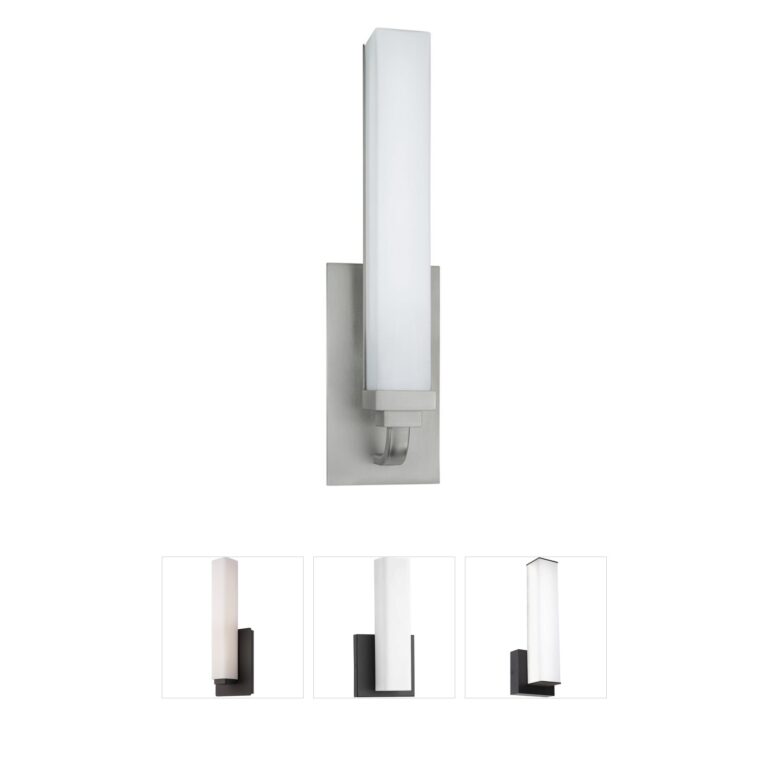 Atlas Lighting & Home Tetris Brushed Nickel Steel & Glass LED Wall Sconce