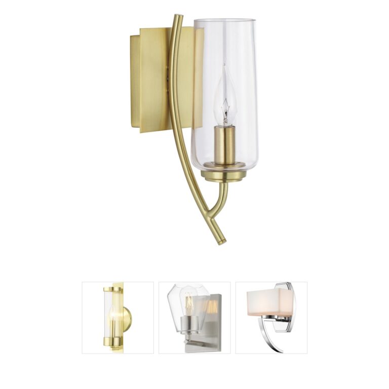Atlas Lighting & Home Tulip Satin Brass Steel Wall Sconce