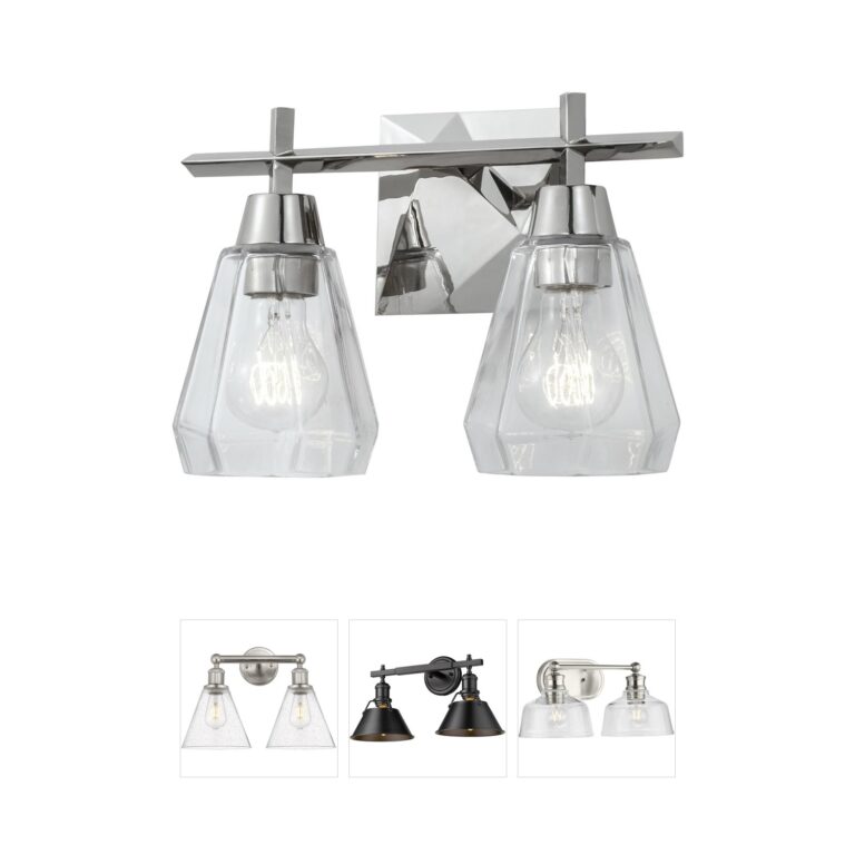 Atlas Lighting & Home Arctic 2-Light Polished Nickel Vanity Light