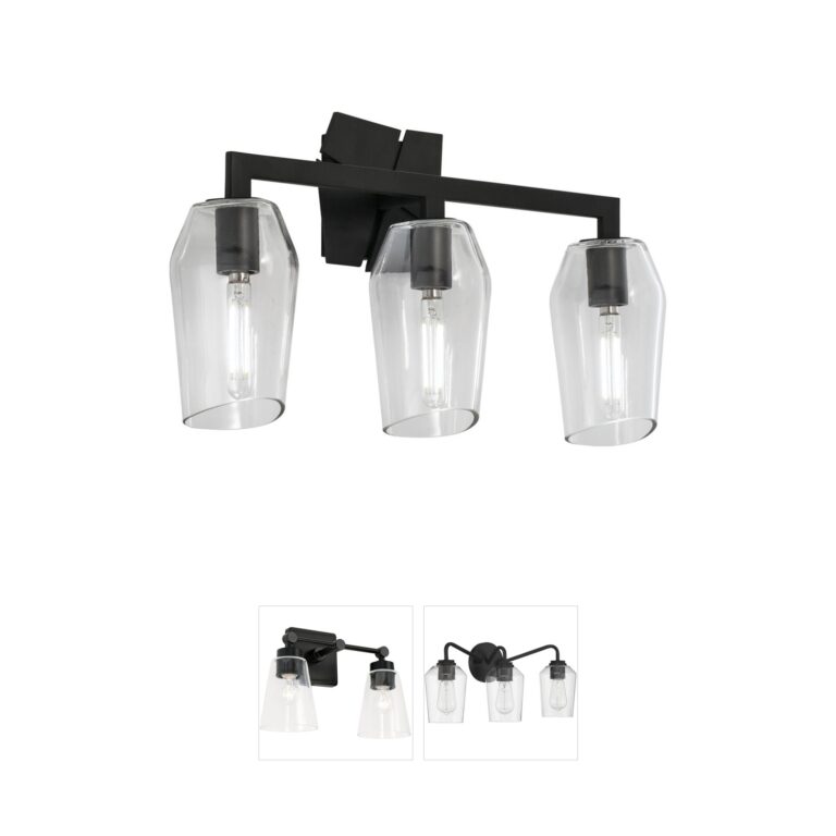 Atlas Lighting & Home Gaia 3-Light Steel Vanity Light with Clear Glass