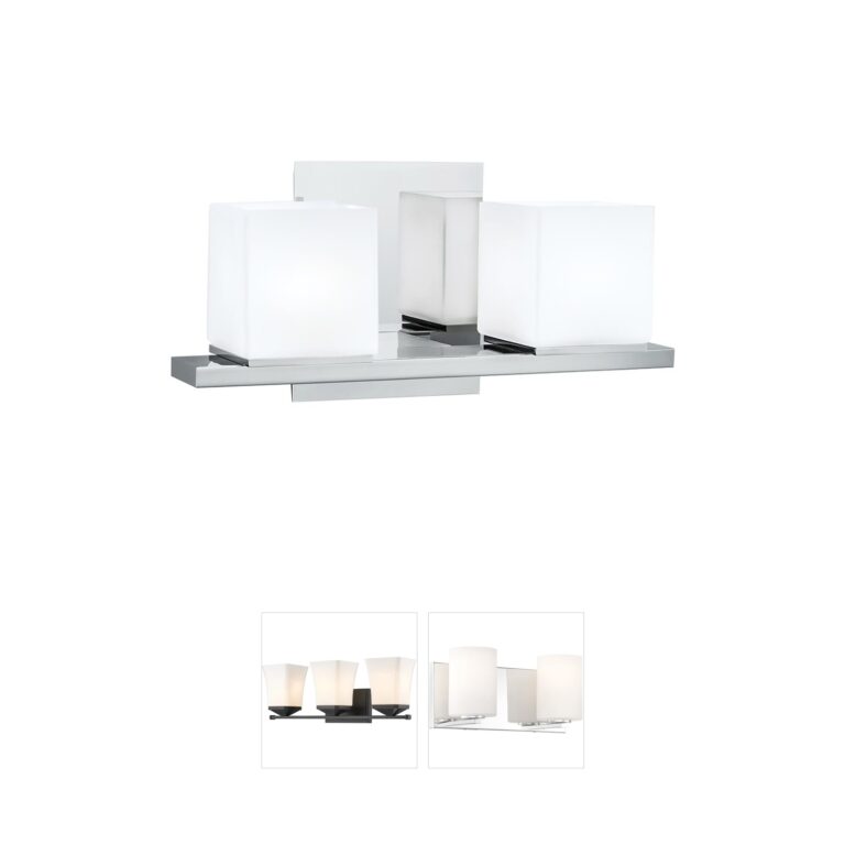 Atlas Lighting & Home Icereto 2-Light Aluminum Vanity Light with White Glass